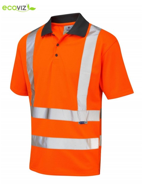 Leo ROCKHAM P02-O Coolviz Polo Shirt Orange    Clothing